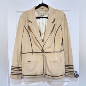 Vintage Stetson XL SUEDE Western Women’s Blazer Jacket Tan Satin Lined
